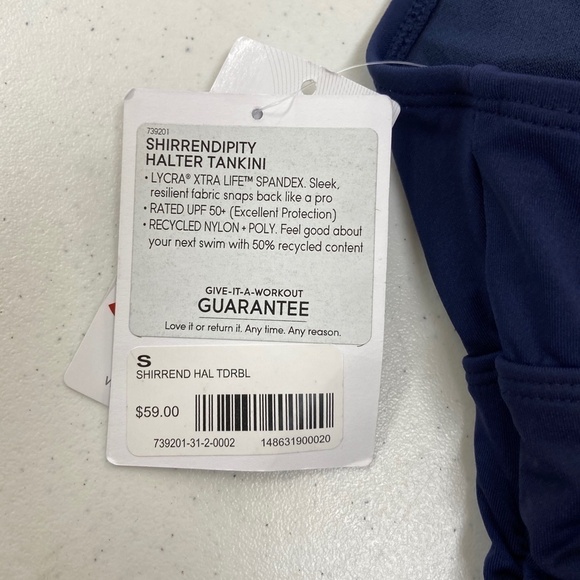 Athleta Shirrendipity Halter Tankini Top Blue NWT - Picture 12 of 12